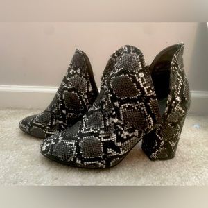 Snake skin booties